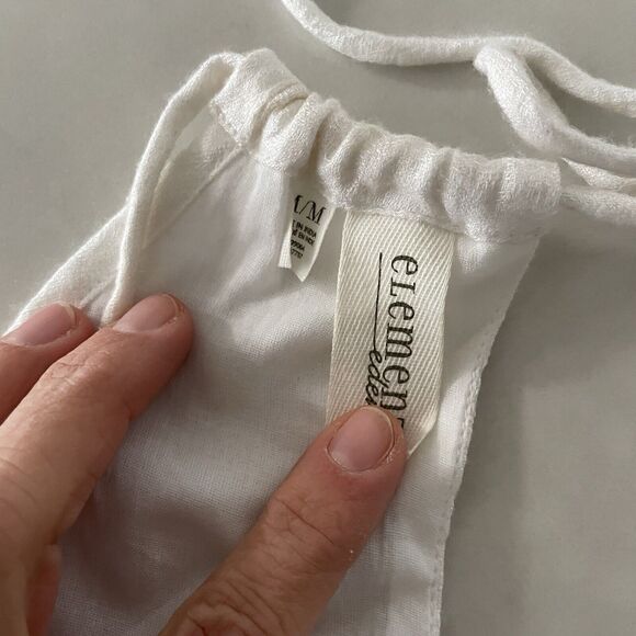 ELEMENT GOLDEN ROMPER NWT WOMENS $45 M white crochet neckline - Picture 7 of 8